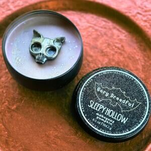 Sleepy Hollow Wickless Candle: Mahogany Pumpkin Scent